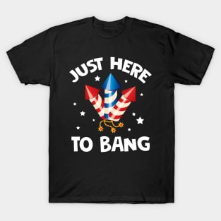 Firecrackers Just Here To Bang 4th Of July Gift T-Shirt